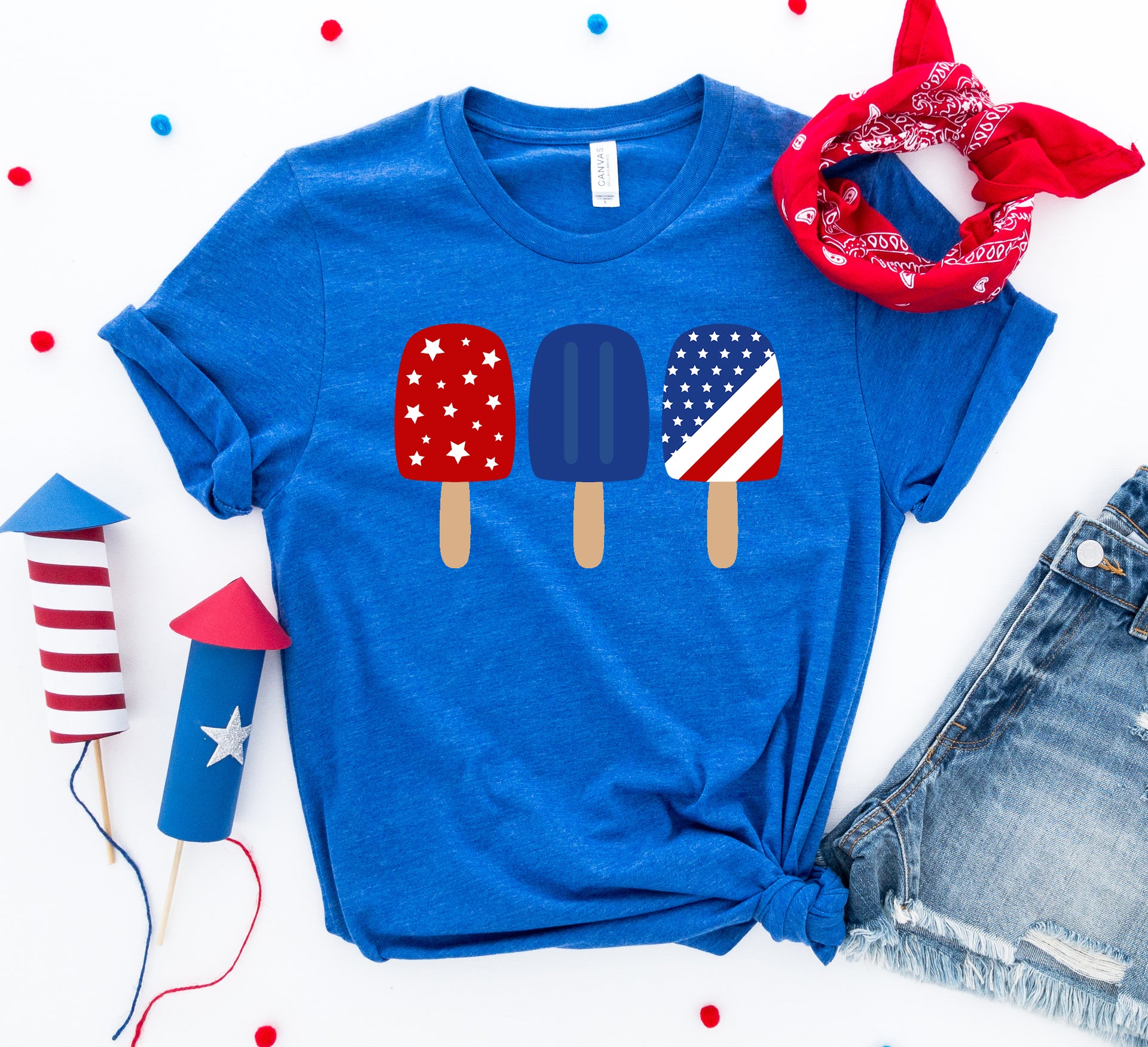 4th of July Popsicles T-shirt - Mercantile Mountain