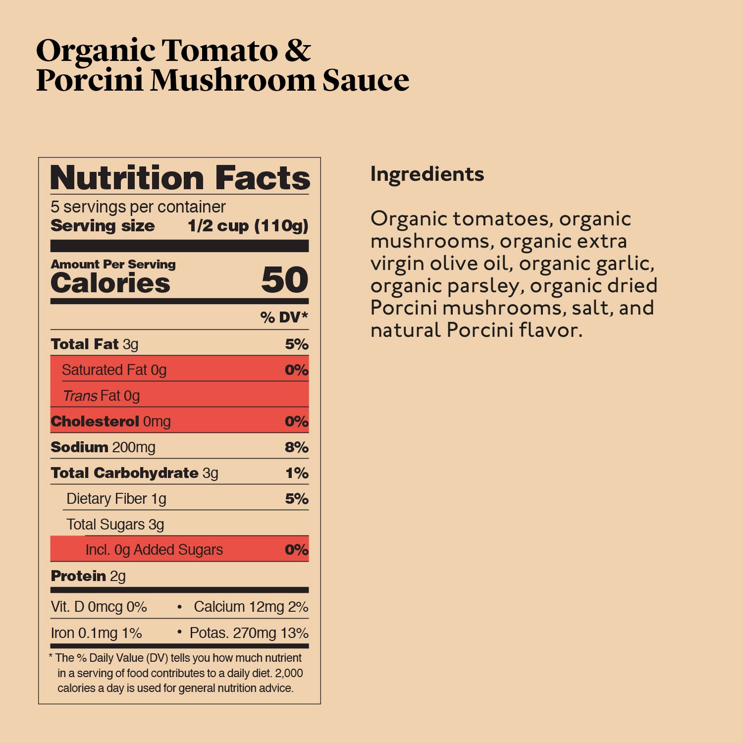 Delicious & Sons Organic Tomato & Porcini Mushroom Pasta Sauce 3 Pack - Mercantile Mountain