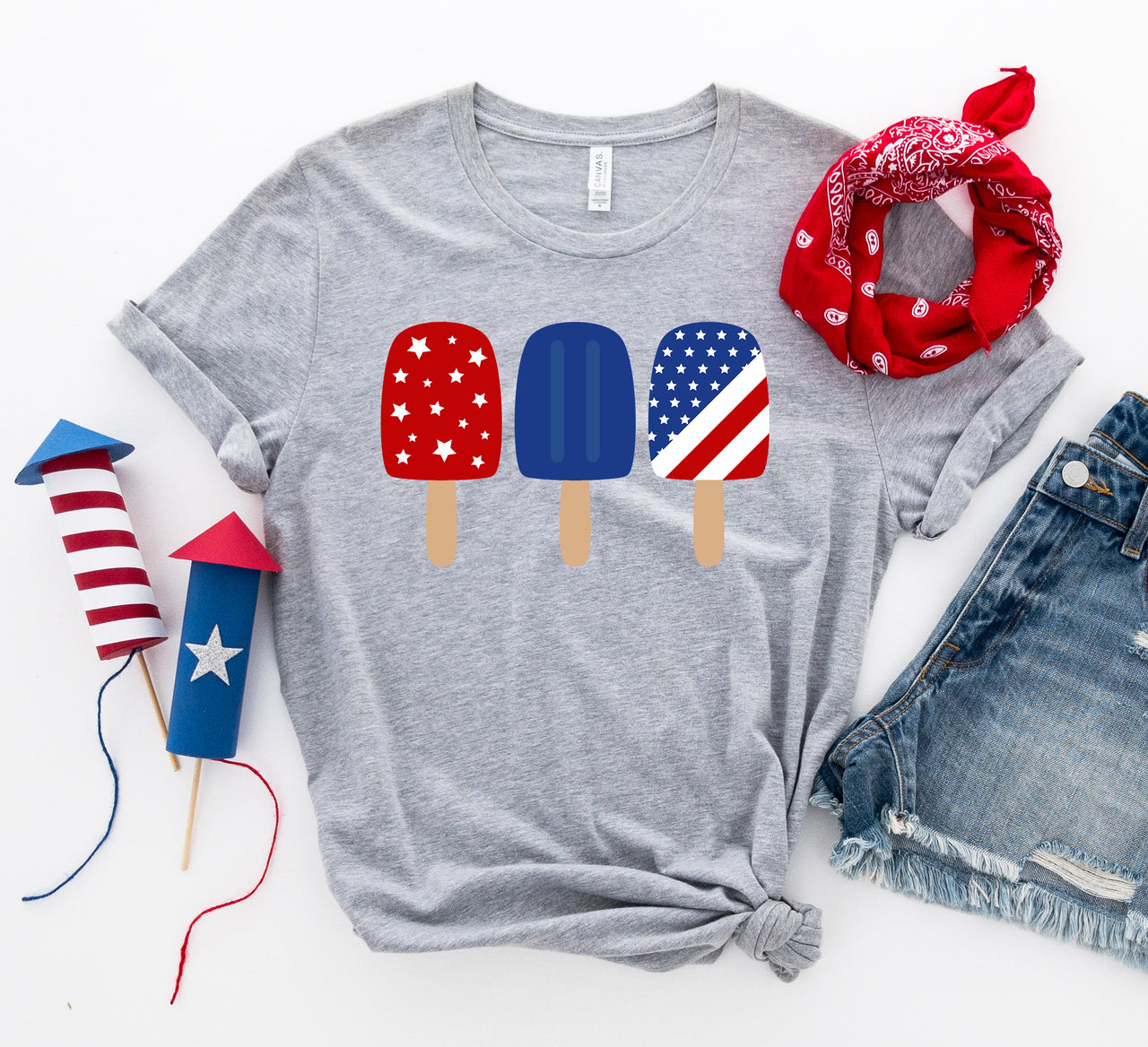 4th of July Popsicles T-shirt - Mercantile Mountain