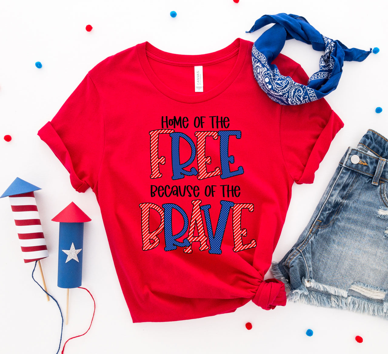 Home of the free because of the brave T-shirt - Mercantile Mountain
