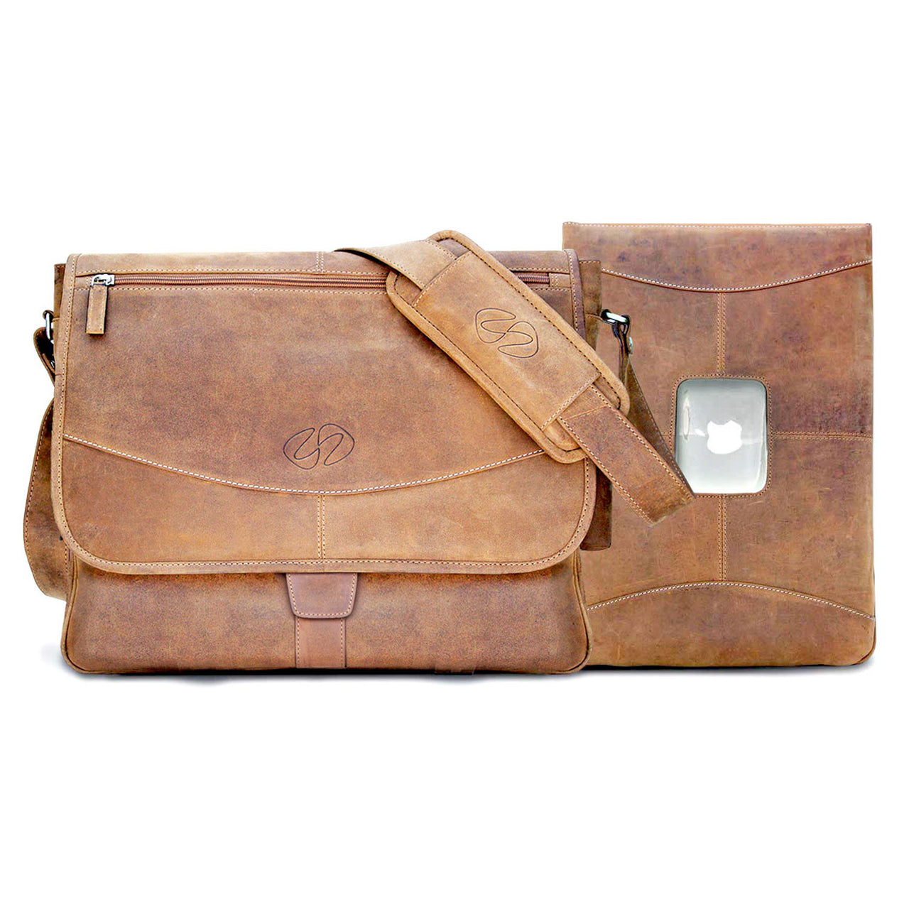 Preium Leather 14" MacBook Pro Messenger Bag - Mercantile Mountain