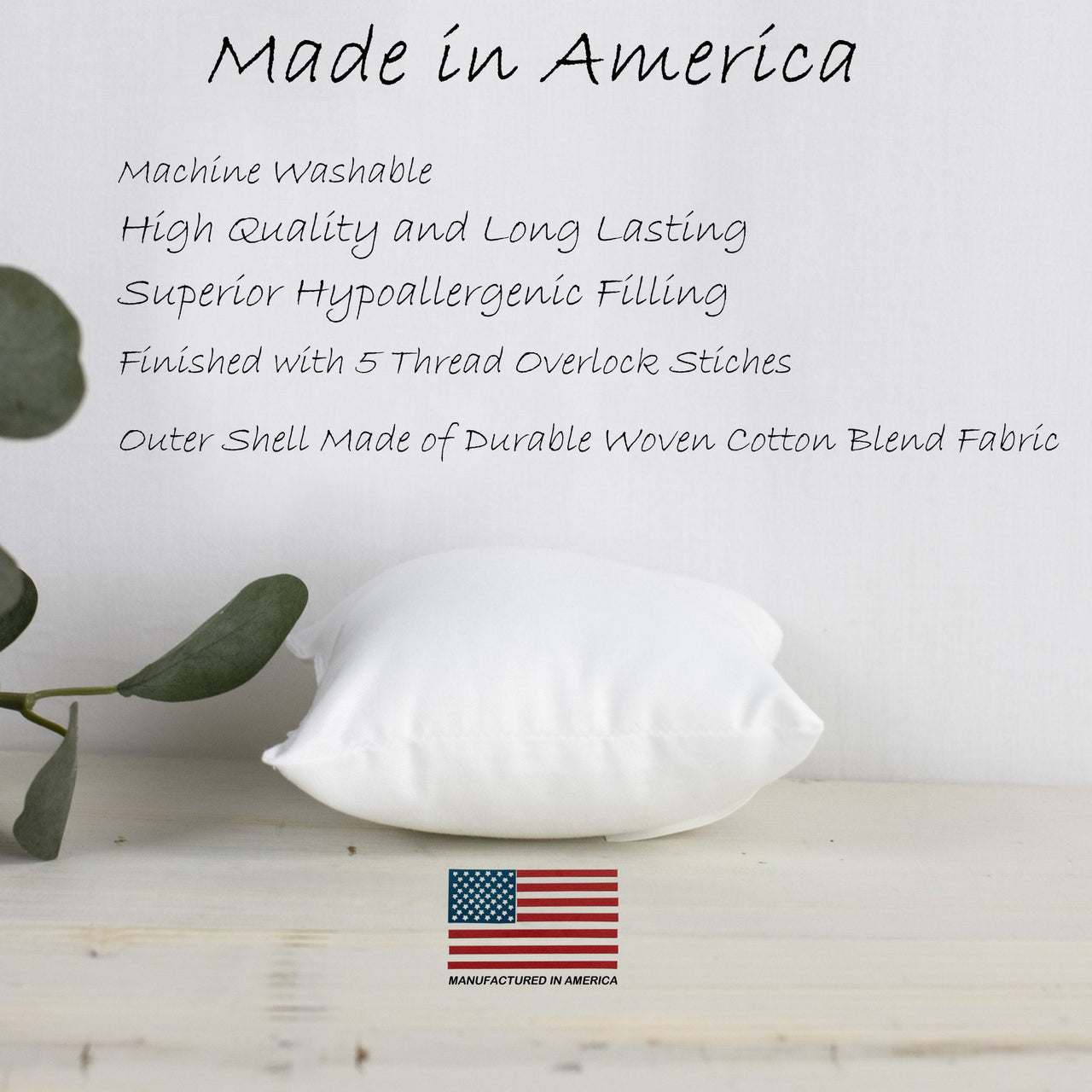 12x12 | Indoor Outdoor Hypoallergenic Polyester Pillow Insert |