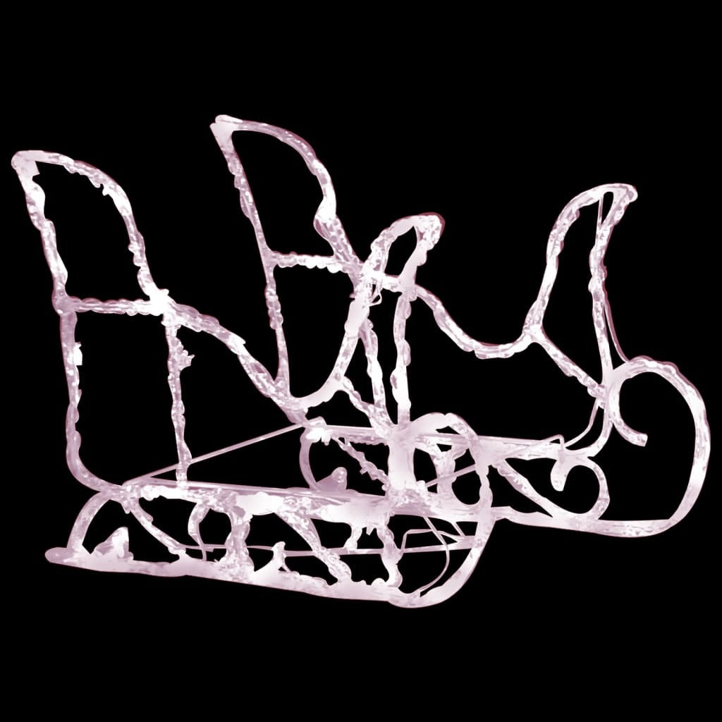 Reindeers & Sleigh Christmas Decoration 160 LEDs 51.2" Acrylic - Mercantile Mountain