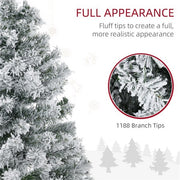 7.5 ft Christmas tree Flocked with 500 Warm white LED lights - Mercantile Mountain