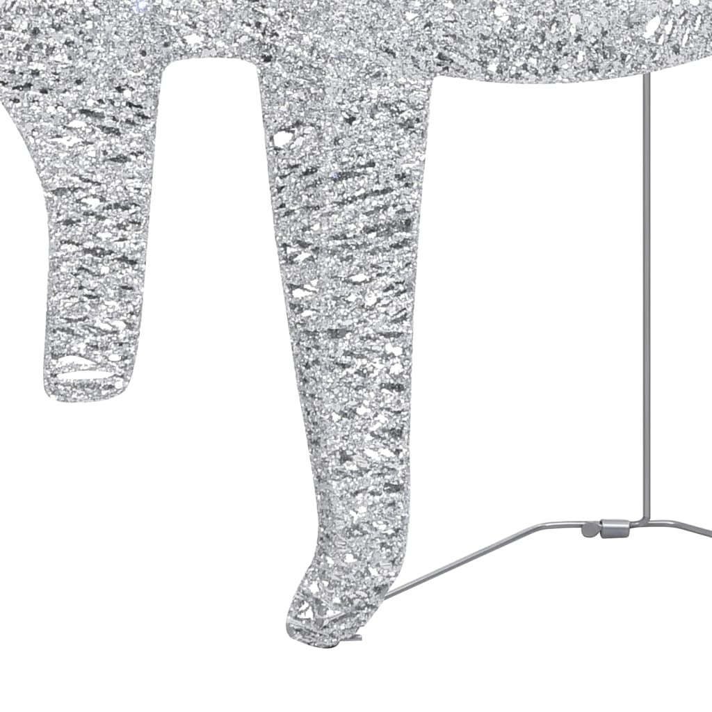 Reindeer & Sleigh Christmas Decoration 140 LEDs Outdoor Silver - Mercantile Mountain