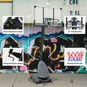 Outdoor Height Adjustable 7.5 to 10ft Basketball Hoop 44 Inch Backboard Portable Basketball Goal System with Stable Base and Wheels - Mercantile Mountain