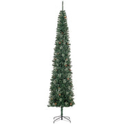9.5ft Christmas tree slim realistic branches with pine cones tip count 1132 - Mercantile Mountain