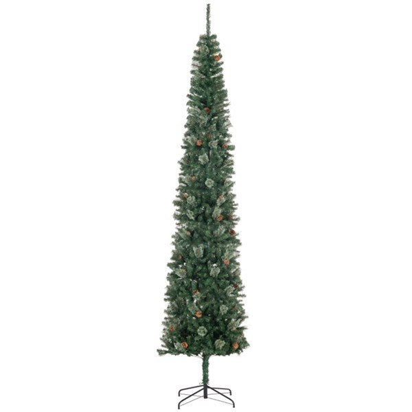 9.5ft Christmas tree slim realistic branches with pine cones tip count 1132 - Mercantile Mountain