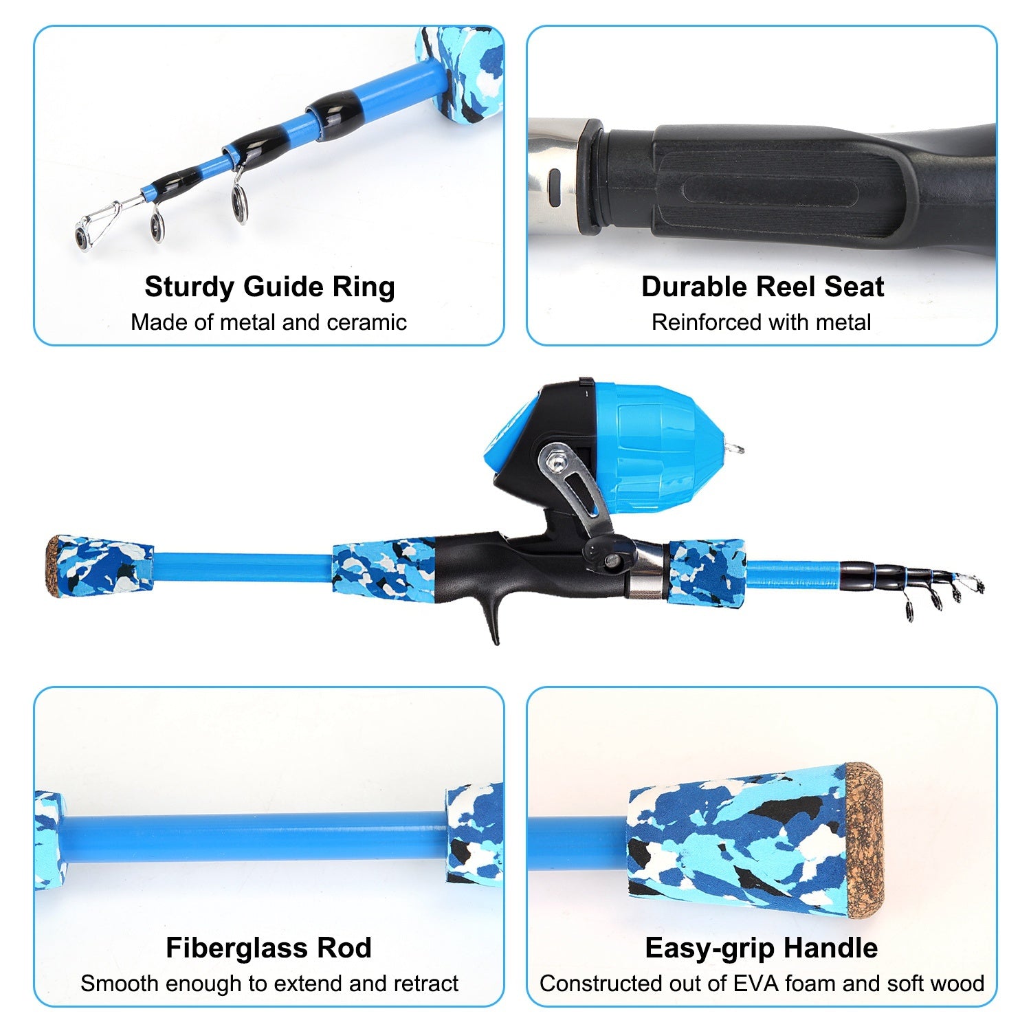 Kids Fishing Pole Set Fishing Starter Kit Telescopic Fishing Rod and R Kids Fishing Pole Set Fishing Starter Kit Telescopic Fishing Rod and R