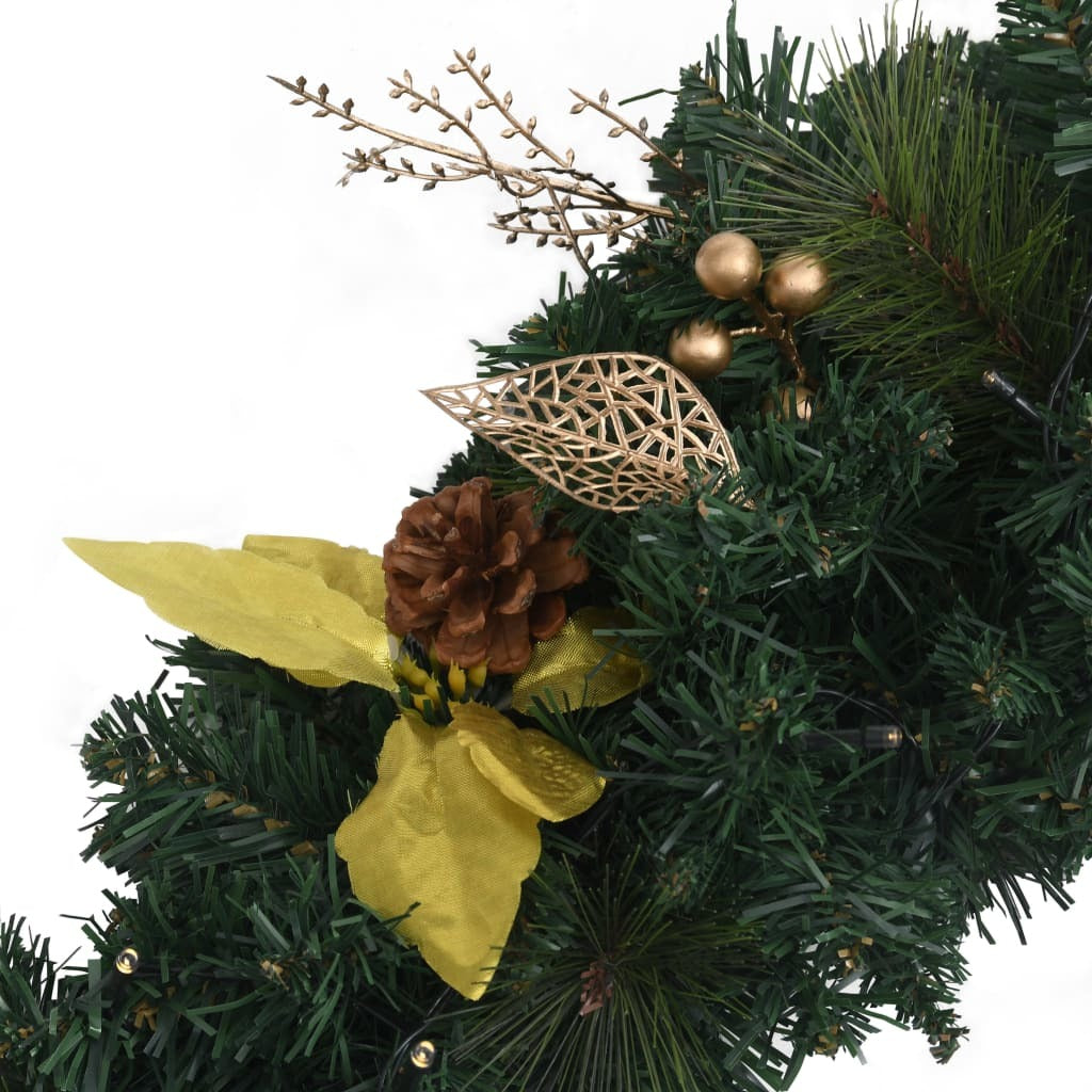 Christmas Garland with LED Lights Green 8.9' PVC - Mercantile Mountain
