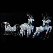 Reindeer & Sleigh Christmas Decoration 100 LEDs Outdoor Silver - Mercantile Mountain