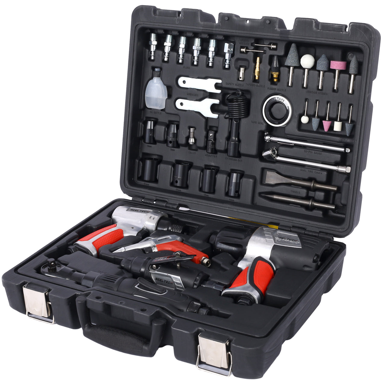 44-Piece Professional Air Tool Accessory Kit) - Impact Wrench, Air Ratchet, Die Grinder, Blow Gun, Air Hammer, Dual Air Chuck, Tire Gauge, and Accessories - Mercantile Mountain