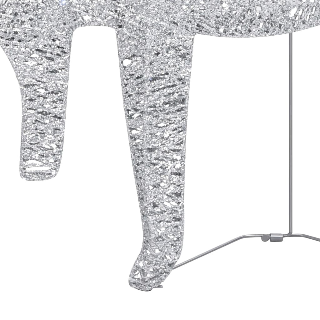 Reindeer & Sleigh Christmas Decoration 60 LEDs Outdoor Silver - Mercantile Mountain