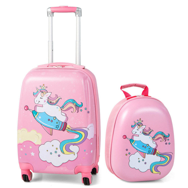 2 Pieces 18 Inch Kids Luggage Set with 12 Inch Backpack - Mercantile Mountain