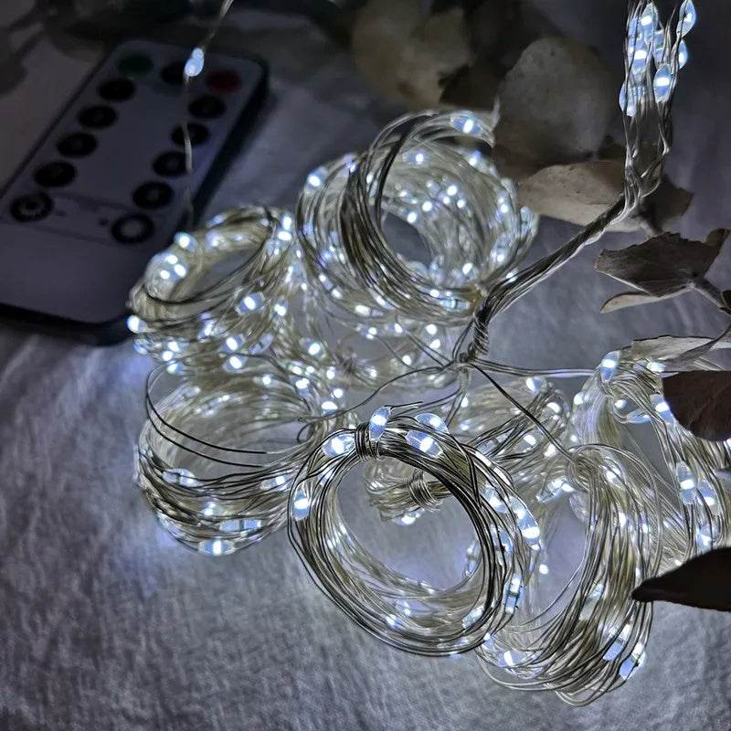 Christmas Lights Curtain Garland Merry Christmas Decorations For Home Christmas Ornaments Xmas Gifts Navidad 2024 New Year Decor White Color - Mercantile Mountain