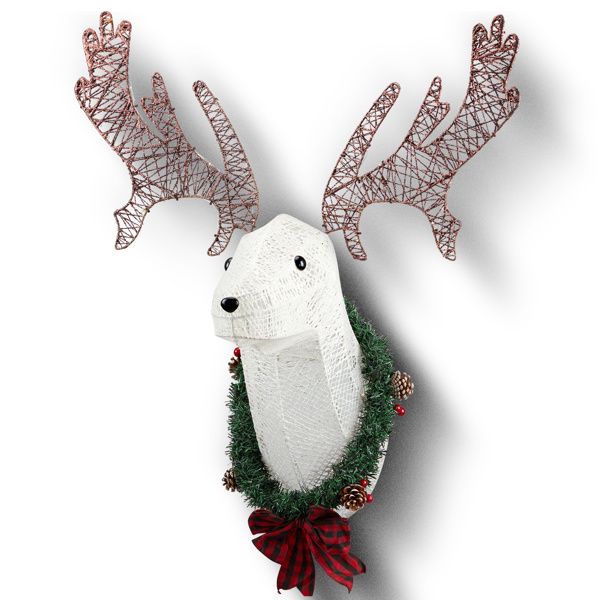 39" Pre-lit  Christmas Reindeer Head Indoor Outdoor Holiday Display - Mercantile Mountain