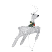 Reindeer & Sleigh Christmas Decoration 100 LEDs Outdoor Silver - Mercantile Mountain