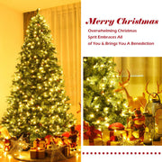 8 Feet Lifelike Artificial Christmas Tree with LED Lights and Pine Cones - Mercantile Mountain