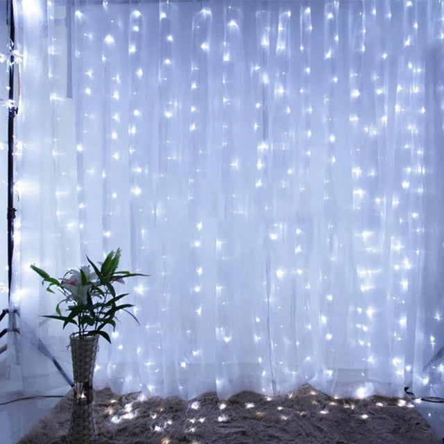 Christmas Lights Curtain Garland Merry Christmas Decorations For Home Christmas Ornaments Xmas Gifts Navidad 2024 New Year Decor White Color - Mercantile Mountain