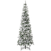 7.5ft Christmas tree slim flocked realistic branches  - Mercantile Mountain