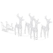 Reindeers & Sleigh Christmas Decoration 110.2"x11"x21.7" Acrylic - Mercantile Mountain