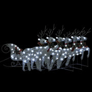 Reindeer & Sleigh Christmas Decoration 140 LEDs Outdoor Silver - Mercantile Mountain
