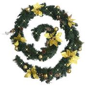Christmas Garland with LED Lights Green 8.9' PVC - Mercantile Mountain