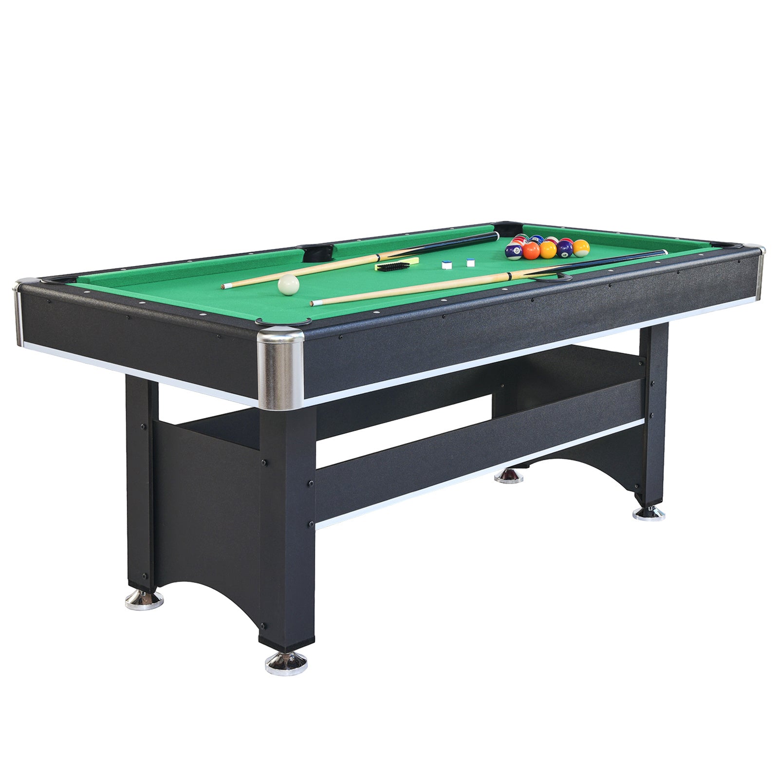6-ft Pool Table with Table Tennis Top - Black with Green Felt - Mercantile Mountain