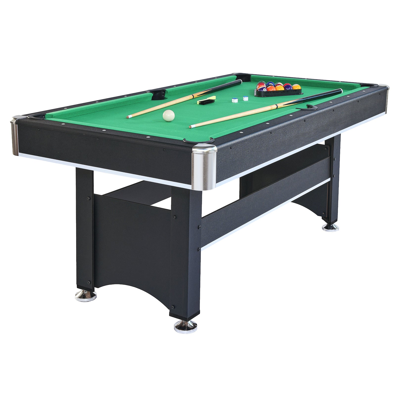 6-ft Pool Table with Table Tennis Top - Black with Green Felt - Mercantile Mountain