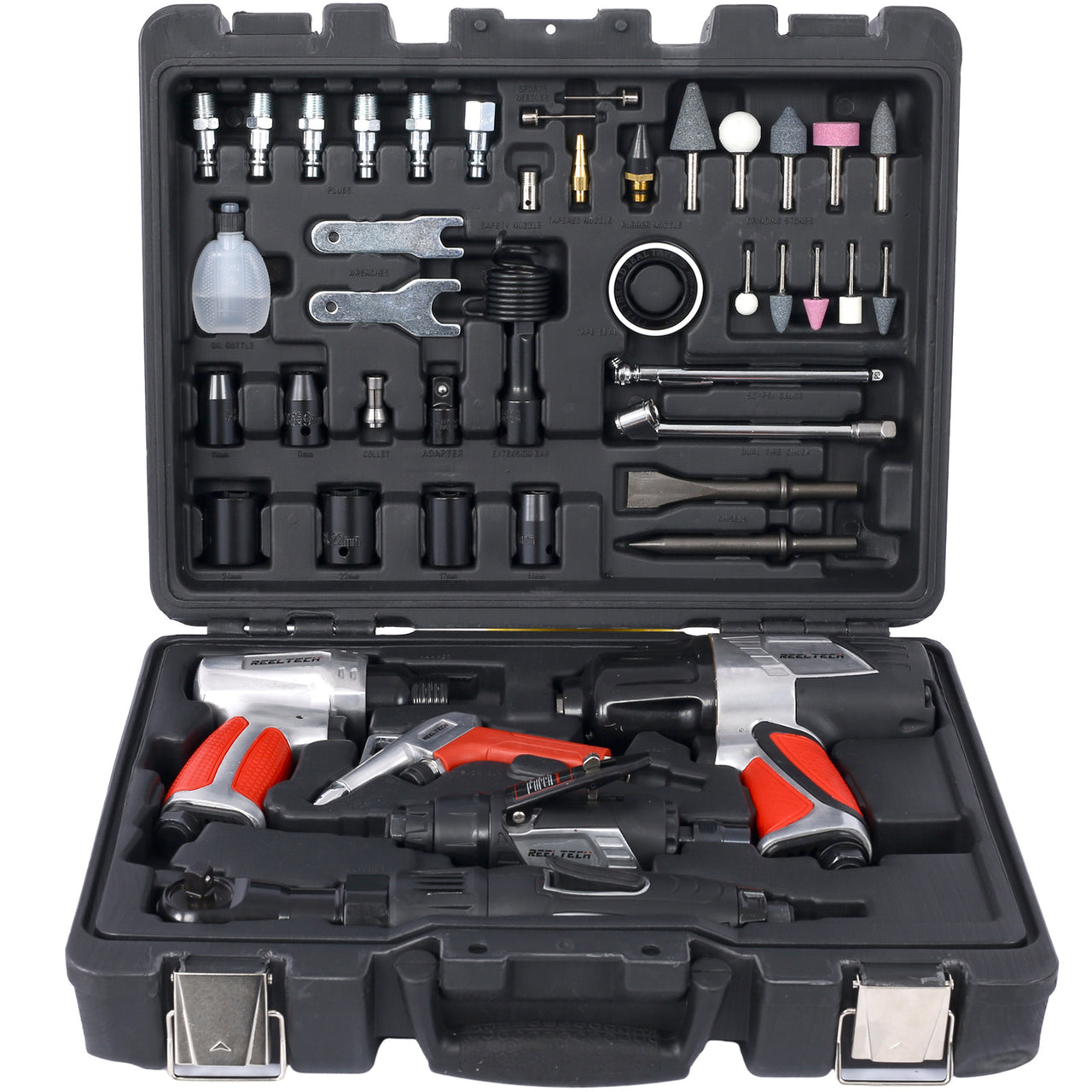 44-Piece Professional Air Tool Accessory Kit) - Impact Wrench, Air Ratchet, Die Grinder, Blow Gun, Air Hammer, Dual Air Chuck, Tire Gauge, and Accessories - Mercantile Mountain