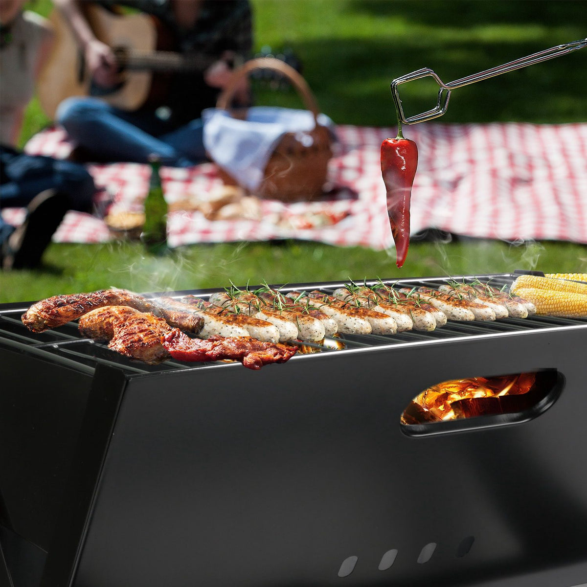 Triangle Bbq Rack Foldable Charcoal BBQ Grill – Portable Triangle Design for Camping