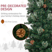 9.5ft Christmas tree slim realistic branches with pine cones tip count 1132 - Mercantile Mountain