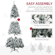 7.5 ft Christmas tree Flocked with 500 Warm white LED lights - Mercantile Mountain