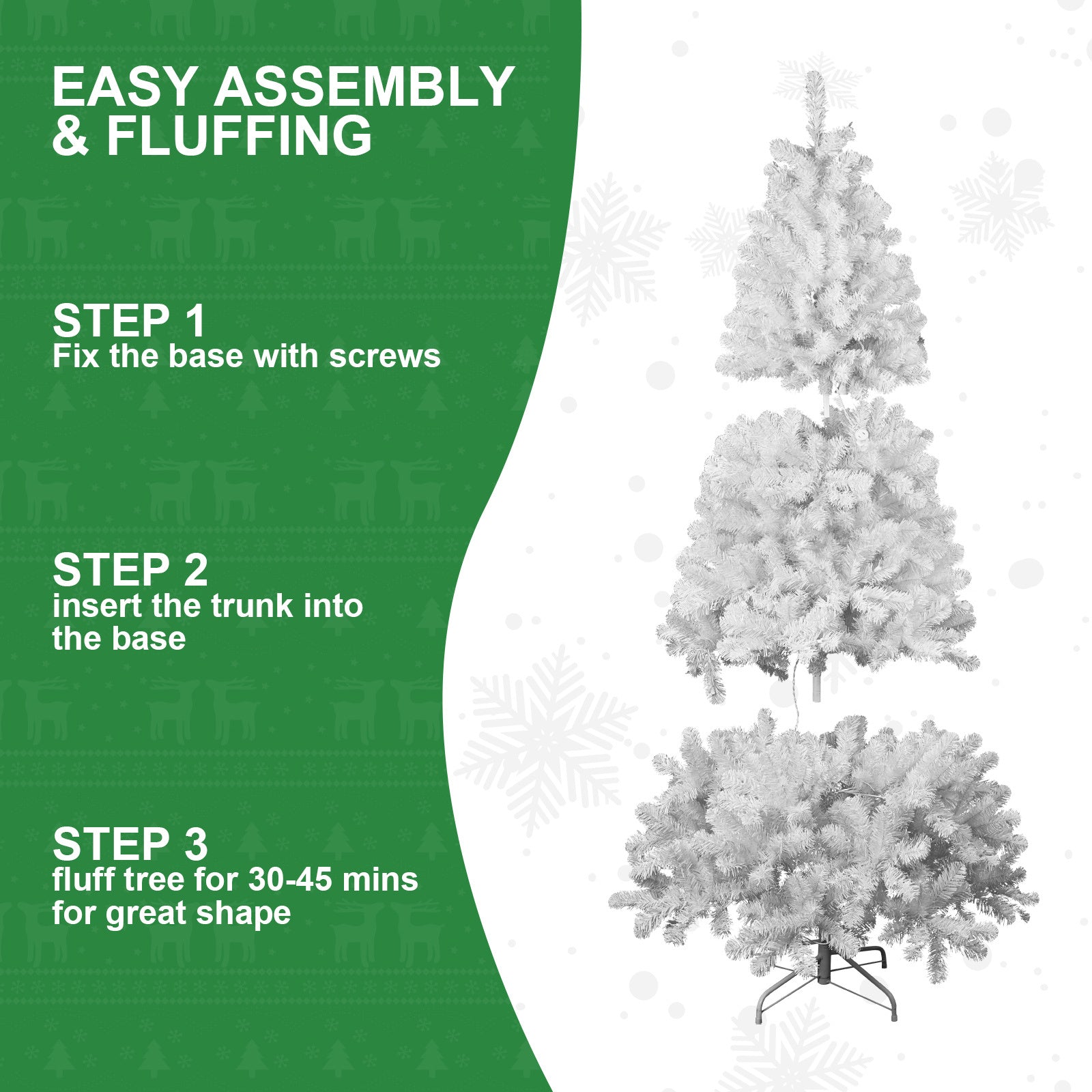 9ft PVC White Christmas Tree ,Environmentally Friendly Fireproof Artificial Christmas Tree - Mercantile Mountain