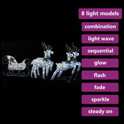 Reindeer & Sleigh Christmas Decoration 100 LEDs Outdoor Silver - Mercantile Mountain