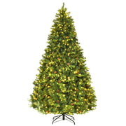 8 Feet Lifelike Artificial Christmas Tree with LED Lights and Pine Cones - Mercantile Mountain