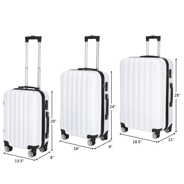3-in-1 Multifunctional Large Capacity Traveling Storage Suitcase White - Mercantile Mountain