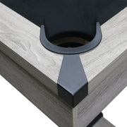 84" Pool Table with Billiard Balls, Cues, Pool Cue Chalk, Cleaning Brush, X-Legs, Black Cloth, Rustic Grey,84.1"L x 46.5"W x 32"H - Mercantile Mountain