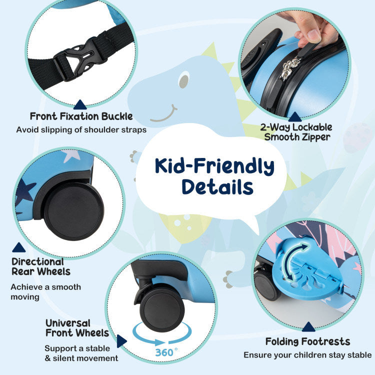 2 Pieces Kid Luggage Set with Spinner Wheels and Aluminum Handle - Mercantile Mountain