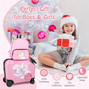 2 Pieces Kid Luggage Set with Spinner Wheels and Aluminum Handle - Mercantile Mountain