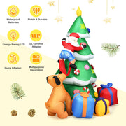 7 Feet Inflatable Christmas Tree Santa Decor with LED Lights - Mercantile Mountain
