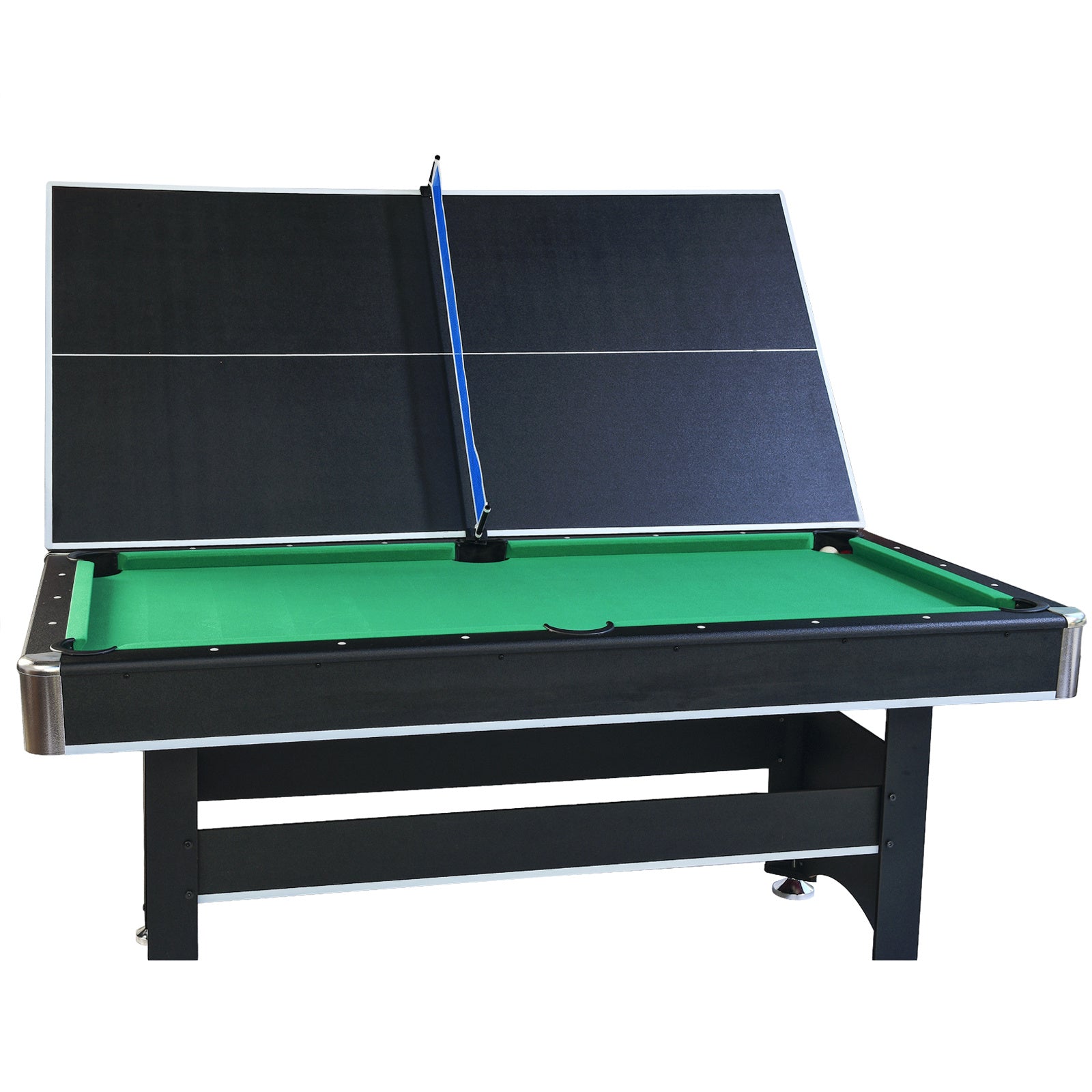 6-ft Pool Table with Table Tennis Top - Black with Green Felt - Mercantile Mountain