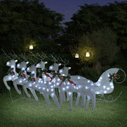 Reindeer & Sleigh Christmas Decoration 140 LEDs Outdoor White - Mercantile Mountain