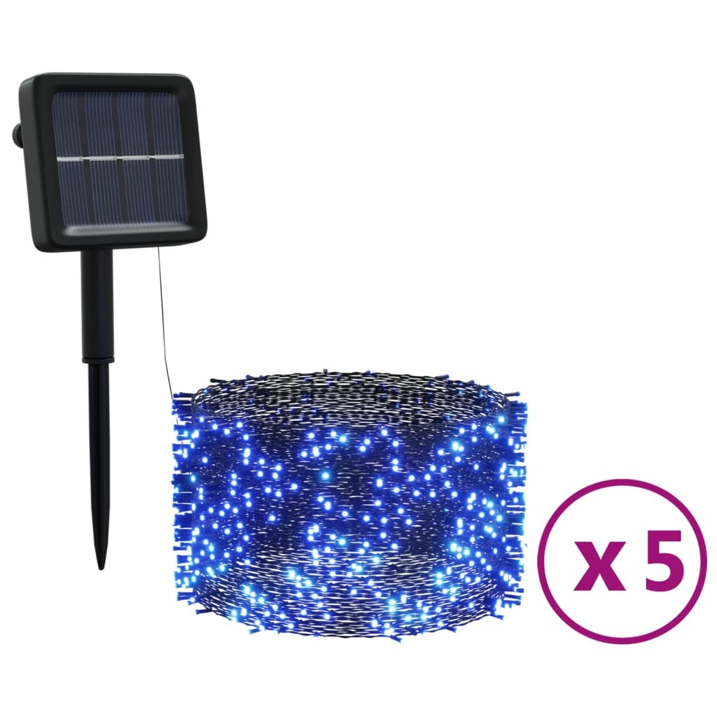 Solar Fairy Lights 5 pcs 5x200 LED Blue Indoor Outdoor - Mercantile Mountain