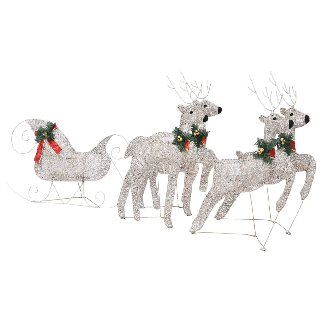 Reindeer & Sleigh Christmas Decoration 100 LEDs Outdoor Gold - Mercantile Mountain