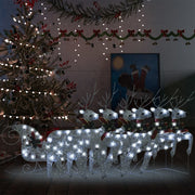 Reindeer & Sleigh Christmas Decoration 140 LEDs Outdoor Silver - Mercantile Mountain