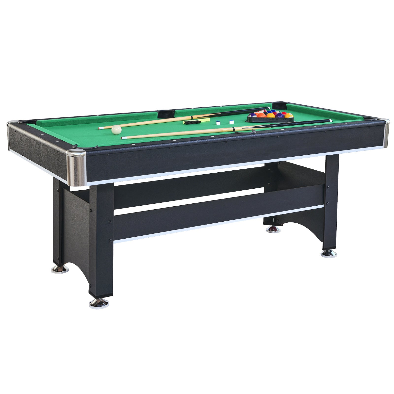 6-ft Pool Table with Table Tennis Top - Black with Green Felt - Mercantile Mountain