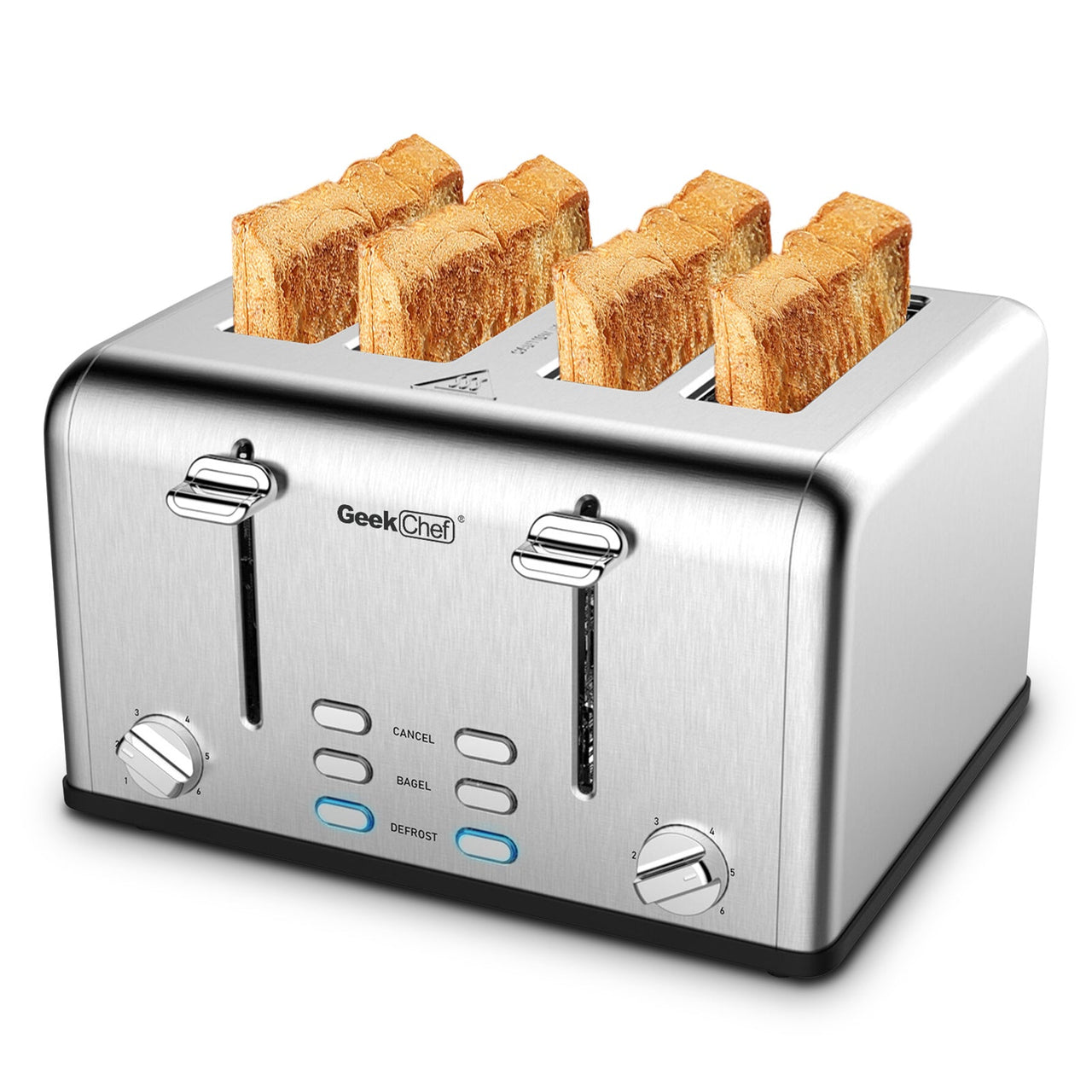 Toaster 4 Slice;  Geek Chef Stainless Steel Extra-Wide Slot Toaster - Mercantile Mountain
