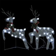 Reindeer & Sleigh Christmas Decoration 140 LEDs Outdoor Silver - Mercantile Mountain