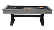 84" Pool Table with Billiard Balls, Cues, Pool Cue Chalk, Cleaning Brush, X-Legs, Black Cloth, Rustic Grey,84.1"L x 46.5"W x 32"H - Mercantile Mountain